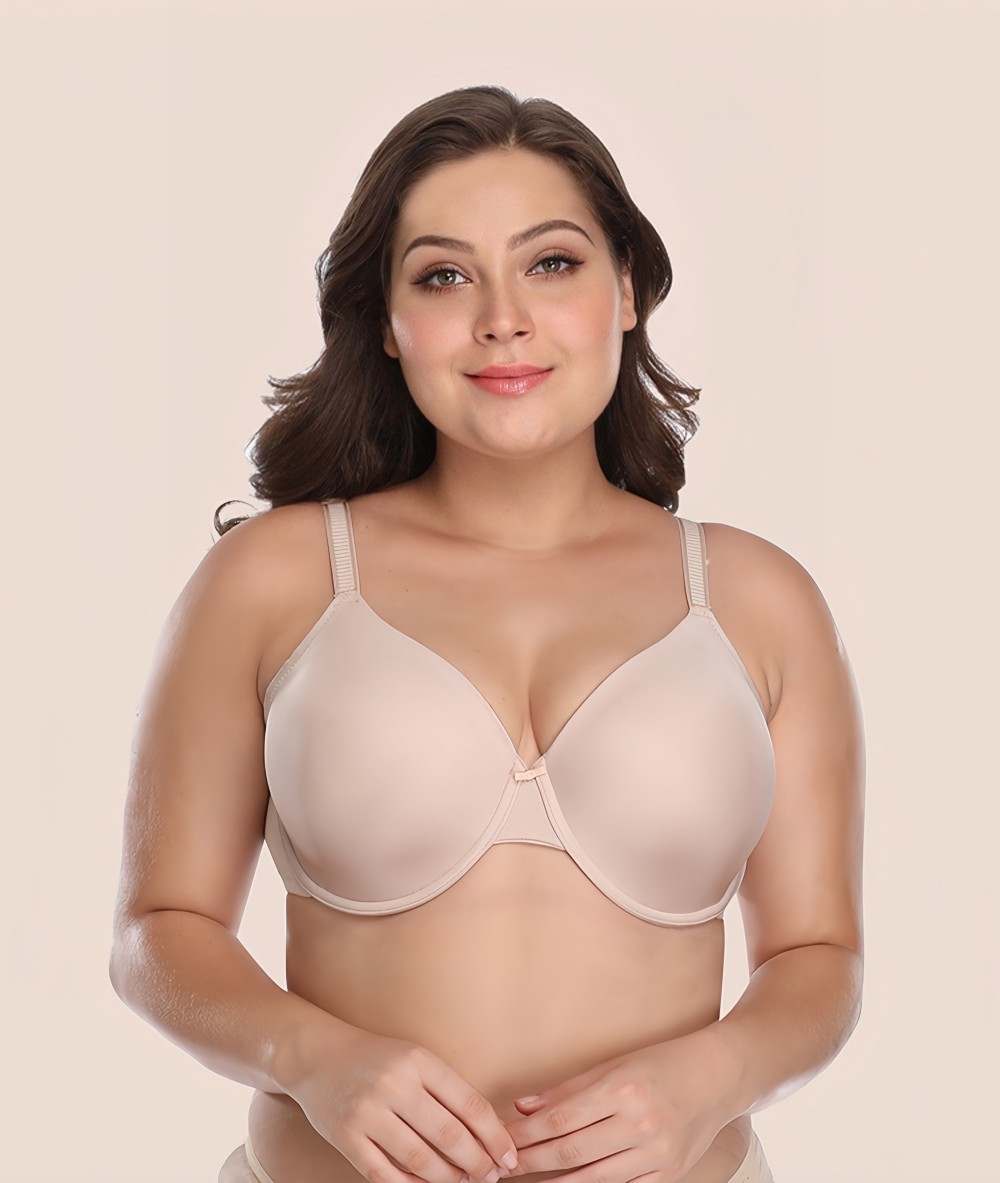 3 Pack Womens Underwire Push Up Bra Seamless Comfort T-Shirt Plus Size Bra